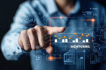 Mentoring concept. Mentoring with mentor advice, support and motivation. - obrazy, fototapety, plakaty