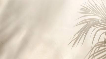 Tropical palm leaf shadow background wall, used for product display, advertising display, summer sample display,Minimalist poster banner background