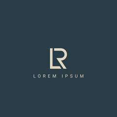Obraz premium Abstract RL LR letter simple style logo design vector template