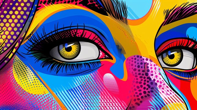 Fototapeta eye in pop art style
