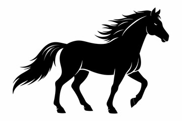 Obraz na płótnie Canvas Cute icelandic horse silhouette vector illustration