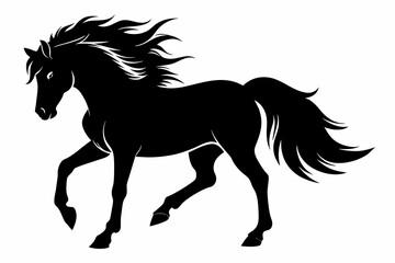 Cute icelandic horse silhouette vector illustration
