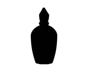 Perfume bottle silhouette vector art white background