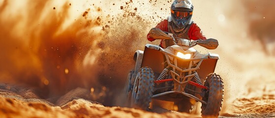 Powerful quad bike racing in the challenging sand throughout the summer.