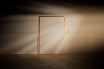 Vertical gold frame with sun rays