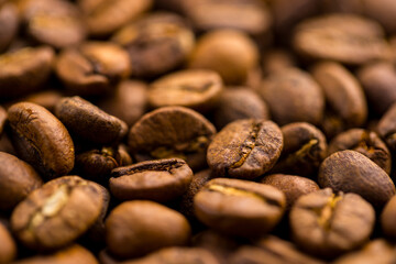 Freshly roasted coffee beans background