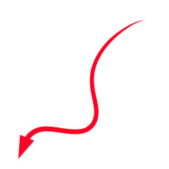 Red Curved Arrow