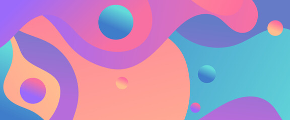 Colorful vector gradient modern and simple abstract banner with waves shapes. Vector design layout for presentations, flyers, posters, background, annual report, invitations