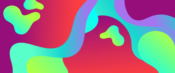 Colorful vector gradient abstract creative banner in minimal and simple trendy style with wave shapes. Vector design layout for presentations, flyers, posters, background, annual report, invitations