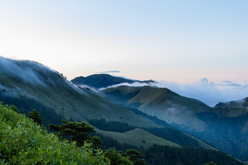 Beautiful scenery over the mountain in Taiwan