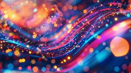 Seamless Digital Technology Abstract Background in Bright Colors
