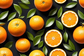 Picture of fresh ripe orange at isolated white background. Illustration of orange for design project, poster, banner, logotype. Fresh fruits concept. Copy ad text space. Generative Ai image