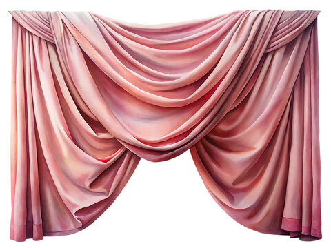 pink silk curtain