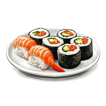 Elegant Harmony: Sushi and Cucumbers Delight