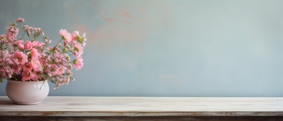 photography of empty table space with beautiful flowers, pastel background --ar 21:9 --v 5.2 Job ID: 9bbe7577-ec47-41d3-9248-534614c2101e
