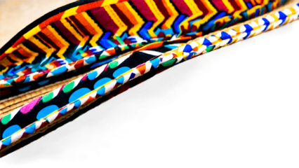 Mexican ornament, corner colored, png on transparent background