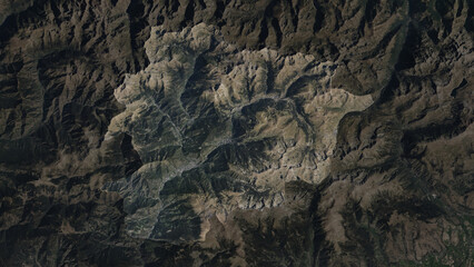 Andorra highlighted. High-res satellite map - obrazy, fototapety, plakaty