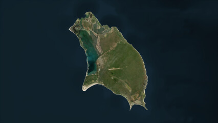 Barbuda - Antigua and Barbuda highlighted. High-res satellite map