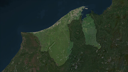 Brunei highlighted. High-res satellite map © zelwanka