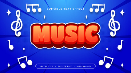 Blue white and red music 3d editable text effect - font style