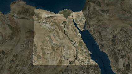 Egypt highlighted. High-res satellite map