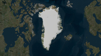Greenland highlighted. High-res satellite map © zelwanka