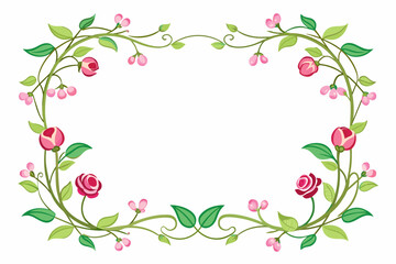 Obraz na płótnie Canvas Rectangular floral border frame template with decorated elements vector illustration