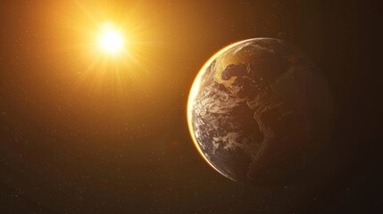 Obraz na płótnie Canvas Sunrise Over Earth From Space