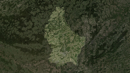 Luxembourg highlighted. High-res satellite map
