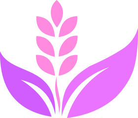 Fototapeta na wymiar seed swirl plant organic logo violet flower illustration