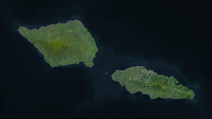 Samoa highlighted. High-res satellite map
