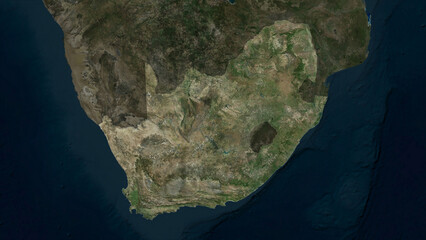 South Africa highlighted. High-res satellite map © zelwanka