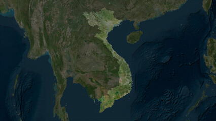 Vietnam highlighted. High-res satellite map © zelwanka