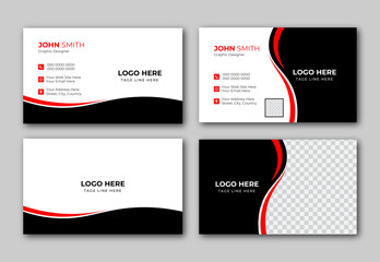 Business Card Design. Set of 2 modern business card print templates, double-sided business card design template, Creative and clean corporate business card template, Luxury and elegant business card d