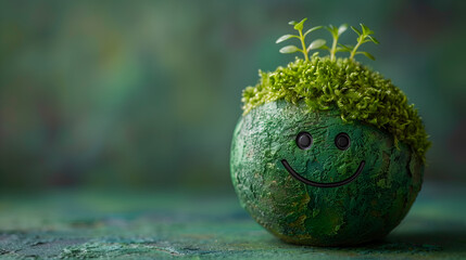 Lovely illustration of planet earth, healthy and full of life. 