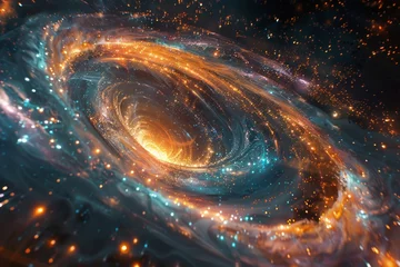 Küchenrückwand Plexiglas Helix-Brücke Cosmic compass, intergalactic traveler mapping wormhole routes, bridging realms across the universe