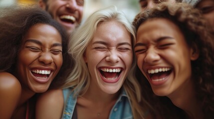 Fototapeta premium A group of diverse friends laughing together