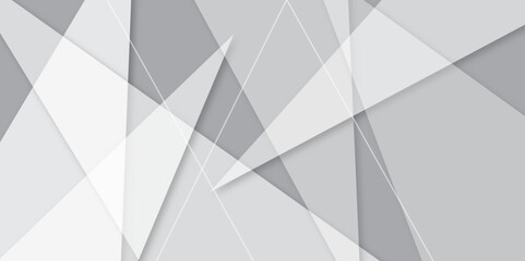 Trendy geometric triangle pattern shape background. White and gray color geometric style, lines and corners. Polygon background pattern polygonal black and white wallpaper gray. Decorative web layout  - obrazy, fototapety, plakaty