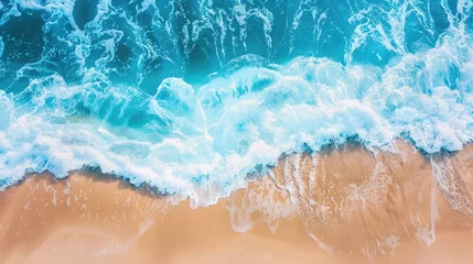Ingelijste posters Coast as a background from top view. Turquoise water background from top view. Summer seascape from air. Travel - image © millenius