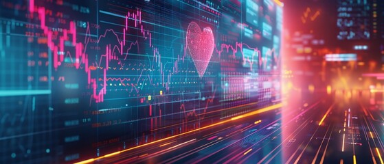 The pulse of trading in a heartbeat - obrazy, fototapety, plakaty
