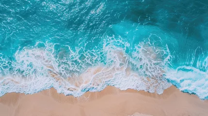 Möbelaufkleber Coast as a background from top view. Turquoise water background from top view. Summer seascape from air. Travel - image © millenius