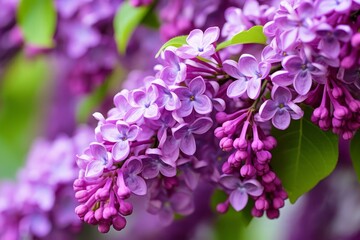 Fototapeta premium A beautiful close-up image of purple lilacs