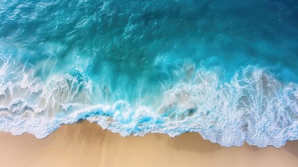 Fototapeta na wymiar Coast as a background from top view. Turquoise water background from top view. Summer seascape from air. Travel - image