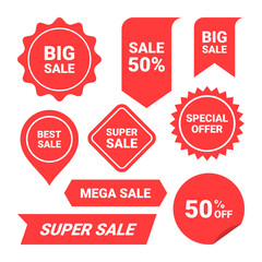 Collection of special offer label templates and discount sticker collection