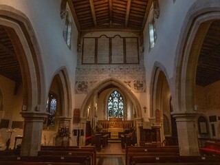 Fototapeta na wymiar The interior of Chalfont St Giles Church Buckinghamshire England