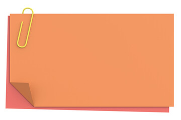 3D notepad. Sticky note. 3D illustration.