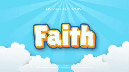 Orange blue and white faith 3d editable text effect - font style