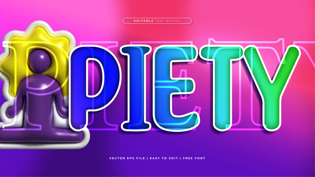 Colorful piety 3d editable text effect - font style
