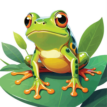 little frog vector isolated with white background