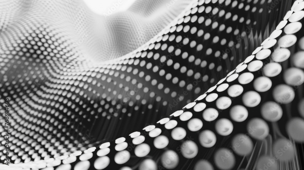 Poster abstract halftone wave pattern in monochrome